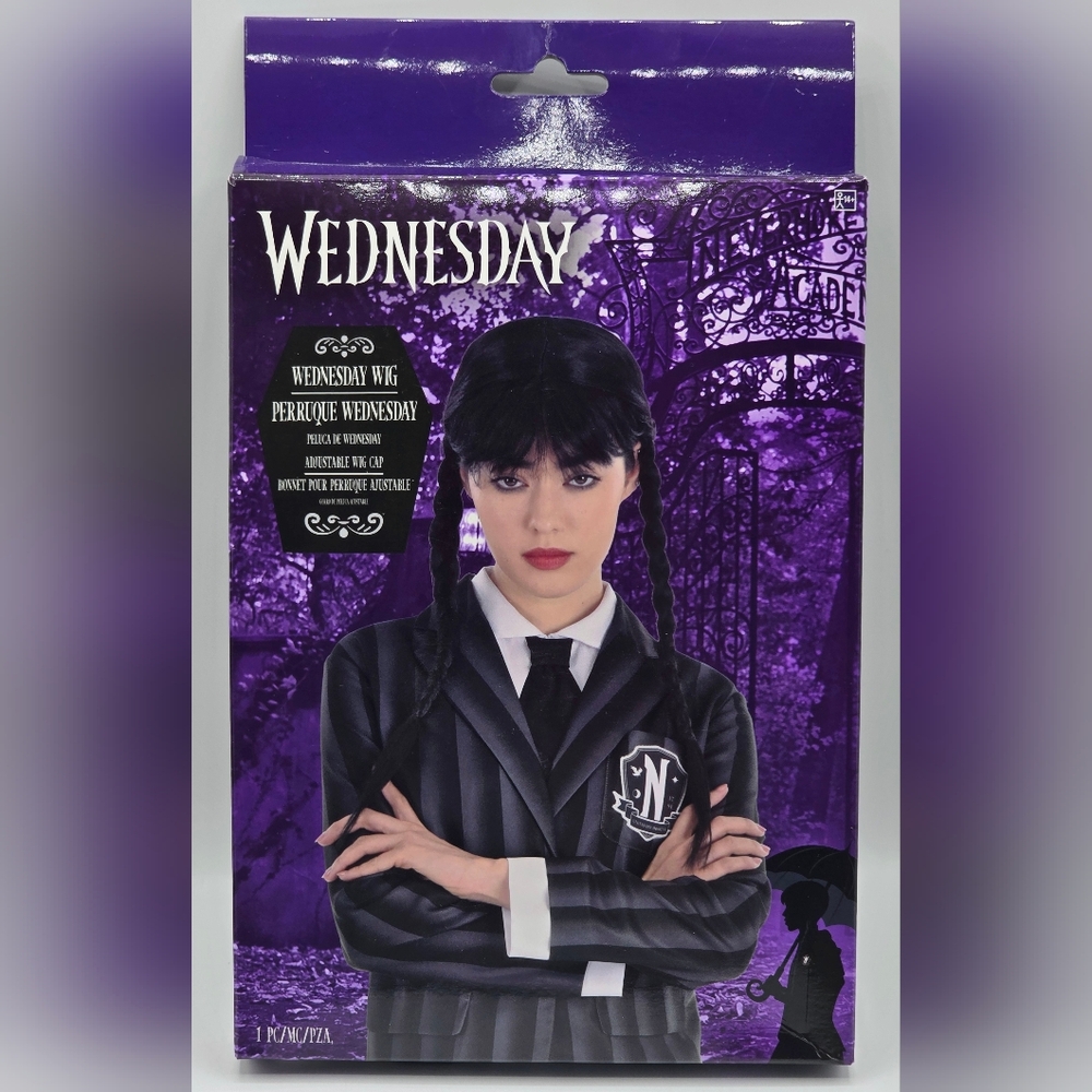 Wednesday Addams Deluxe Wig with Bangs and Wig & Adjustable Cap
